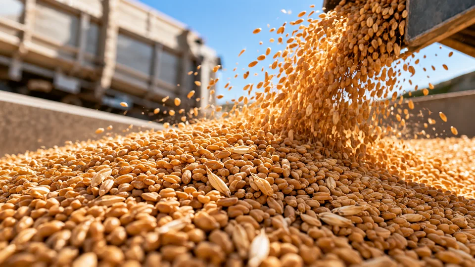 Imagen ilustrativa: cereal durante su descarga
